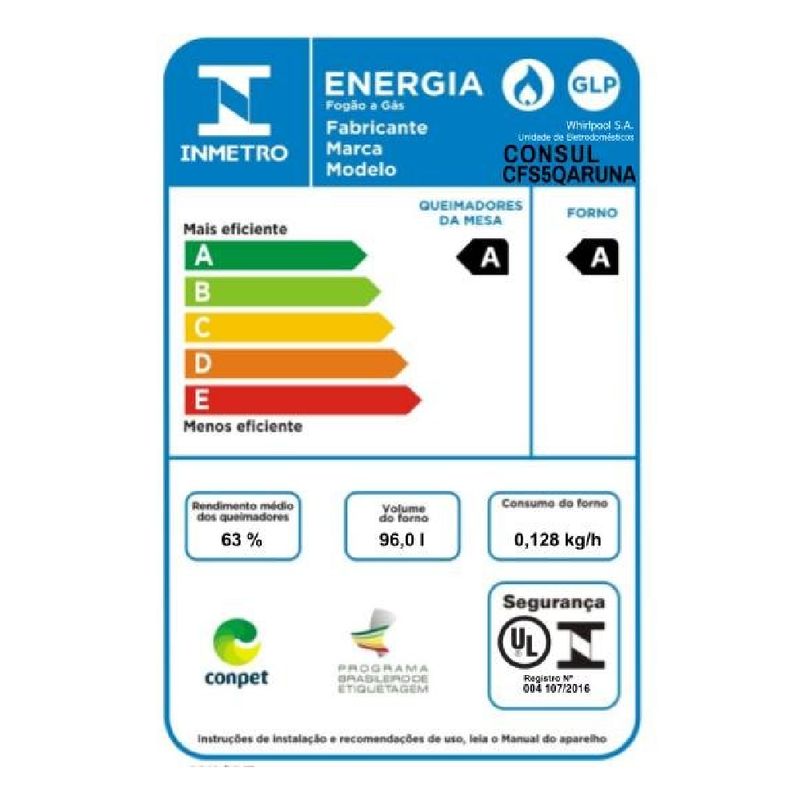 fogao-consul-cfs5qar-selo-inmetro-bivolt