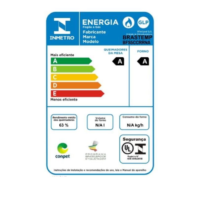 Brastemp_Fogao_BFS5CCR_Selo_Inmetro_220v